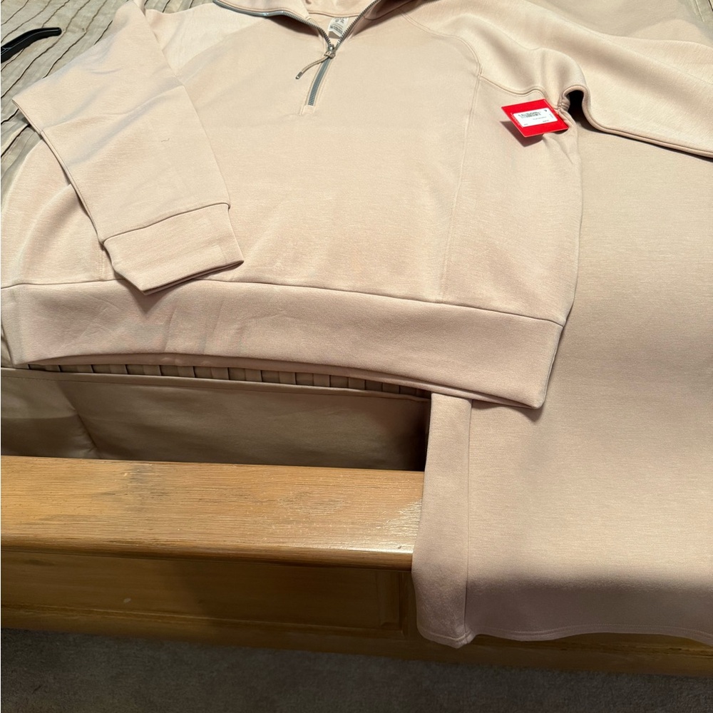 NWT SPANX Air Essentials Half Zip Top and Wide Leg Pants Set